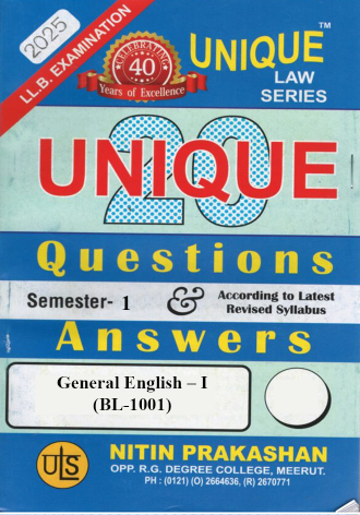 Nitin Prakashan Unique Law Series Questions &amp; Answer Semester-1 ( K-1001, K-1002, K-1003, K-1004, K-1005) for LLB Exams 2025 Edition&nbsp;