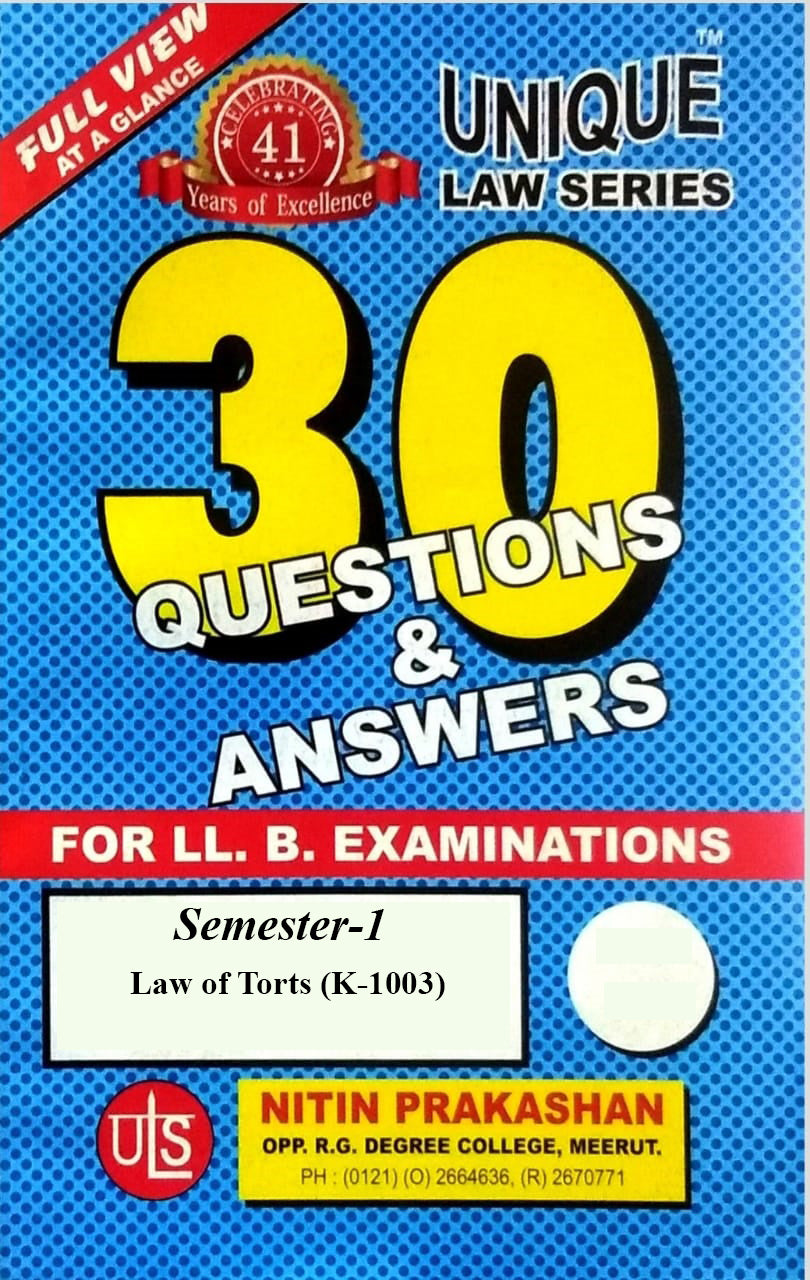Nitin Prakashan Unique Law Series Questions & Answer Semester-1 ( K-1001, K-1002, K-1003, K-1004, K-1005) for LLB Exams 2025 Edition