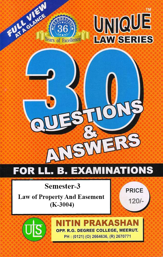 Nitin Prakashan Unique Law Series Questions & Answer Semester-3 ( K-3001, K-3002, K-3003, K-3004, K-3005) for LLB Exams 2025 Edition