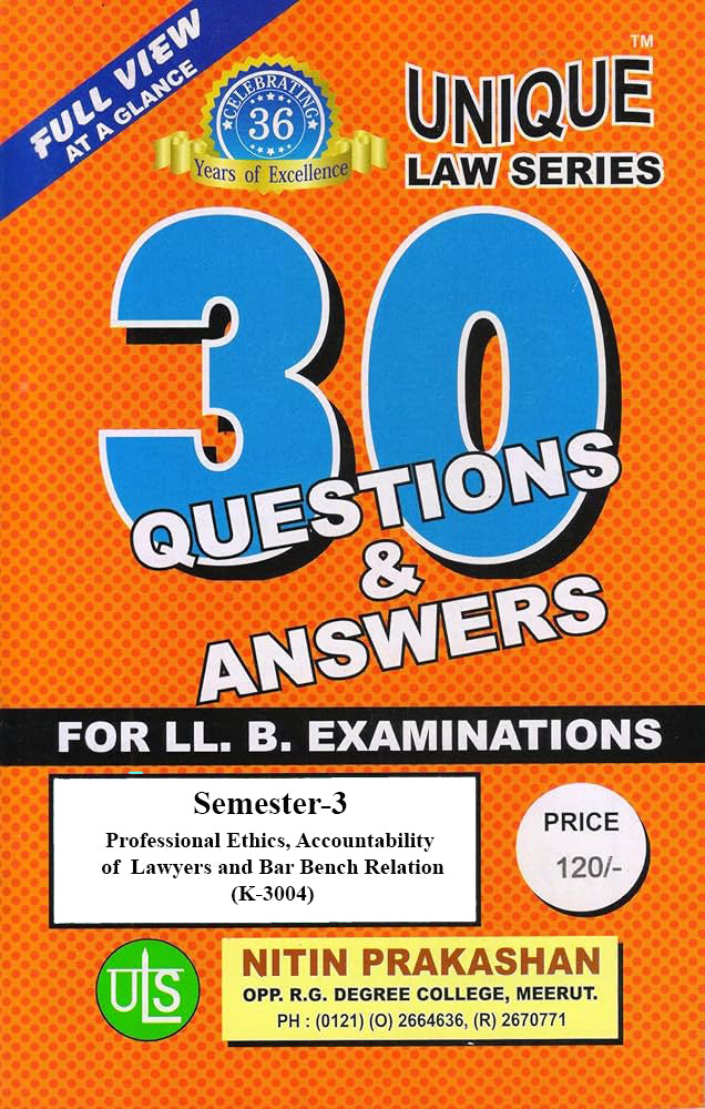 Nitin Prakashan Unique Law Series Questions & Answer Semester-3 ( K-3001, K-3002, K-3003, K-3004, K-3005) for LLB Exams 2025 Edition