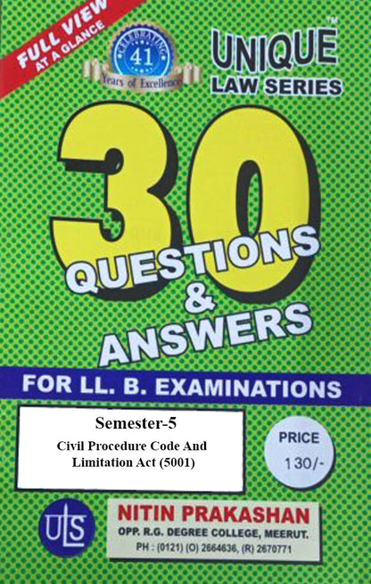 Nitin Prakashan Unique Law Series Questions & Answer Semester-5 ( K-5001, K-5002, K-5003, K-5004, K-5005) for LLB Exams Editon 2025