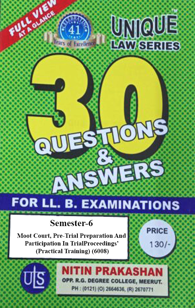 Nitin Prakashan Unique Law Series Questions & Answer Semester-6 ( K-6001, K-6002, K-6003, K-6004, K-6005, K-6005, K-6006, K6007, K-6008) for LLB Exams Editon 2025