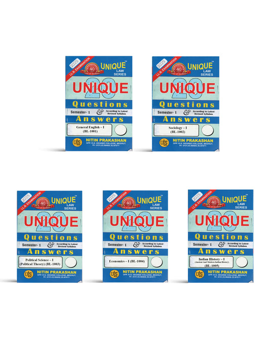 Nitin Prakashan Unique Law Series Questions &amp; Answer Semester-1 ( K-1001, K-1002, K-1003, K-1004, K-1005) for LLB Exams 2025 Edition&nbsp;