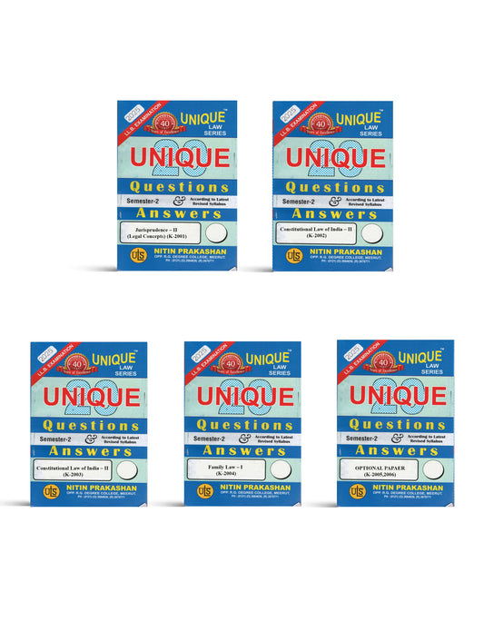 Nitin Prakashan Unique Law Series Questions &amp; Answer Semester-2 ( K-2001, K-2002, K-2003, K-2004,K-2005,K-2006) for LLB Exams Editon 2025