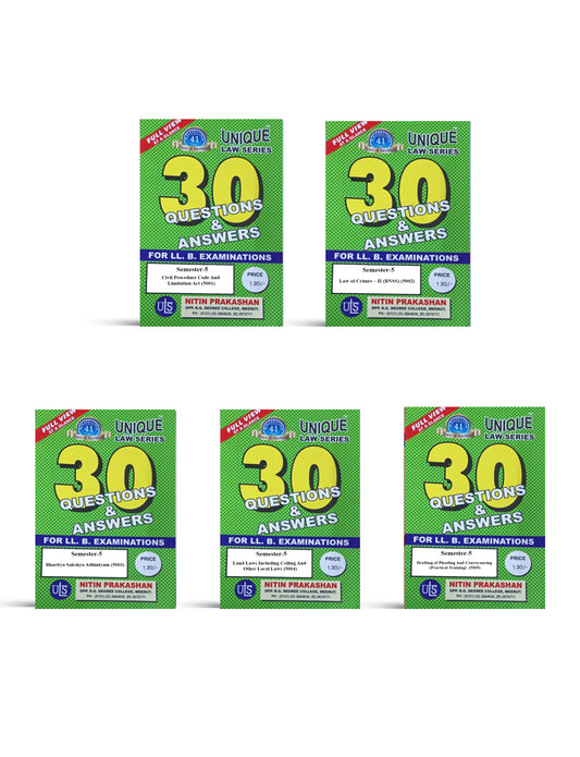 Nitin Prakashan Unique Law Series Questions & Answer Semester-5 ( K-5001, K-5002, K-5003, K-5004, K-5005) for LLB Exams Editon 2025